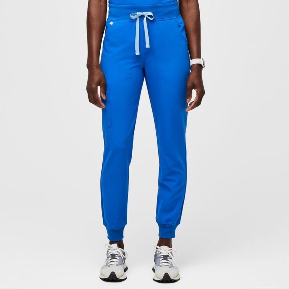 FIGS royal blue Zamora high waisted scrub bottoms